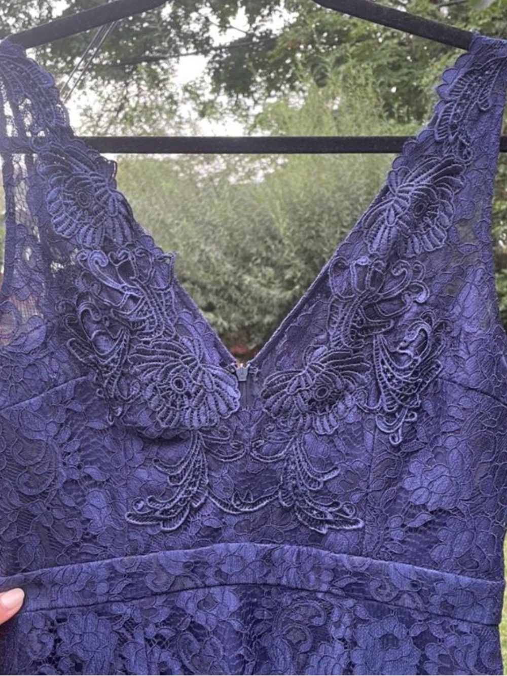 MANIJU Lace V-Neck Dress - Navy - Picture 2 of 4
